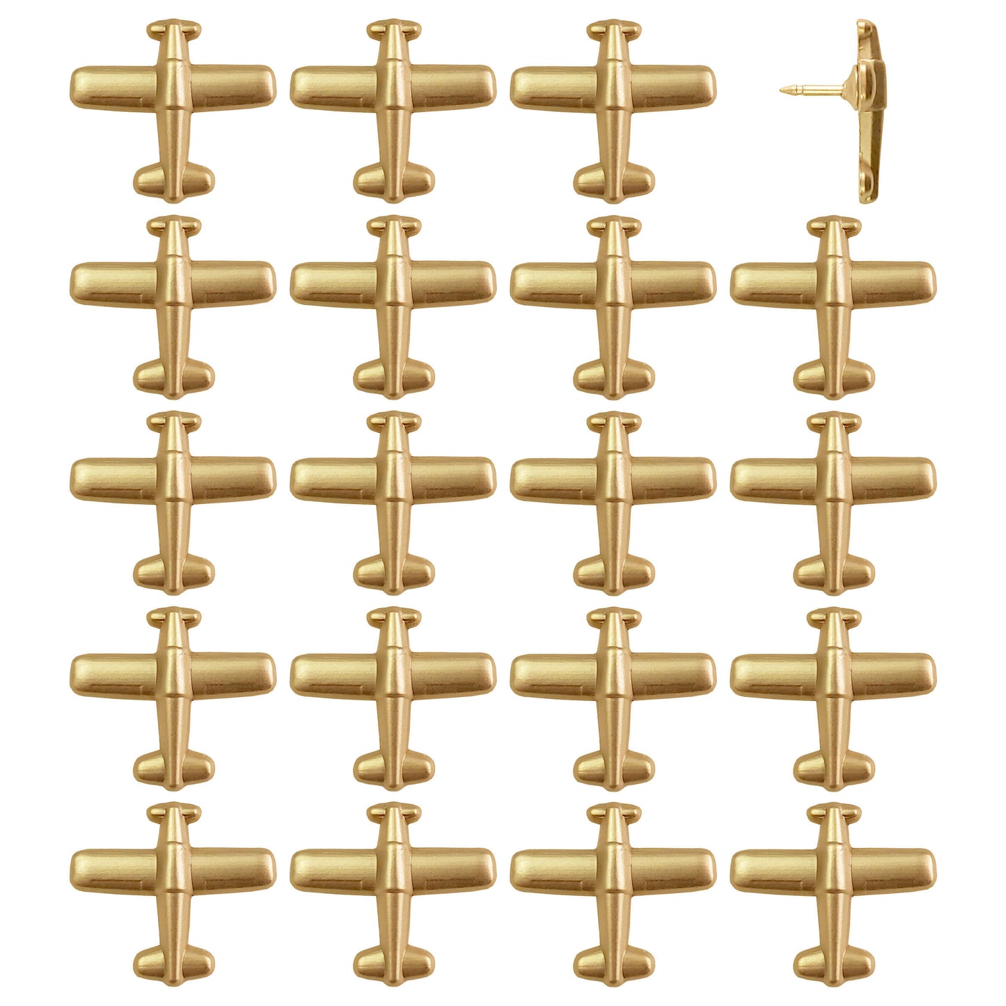 Propeller airplane pin - gold pack of 20