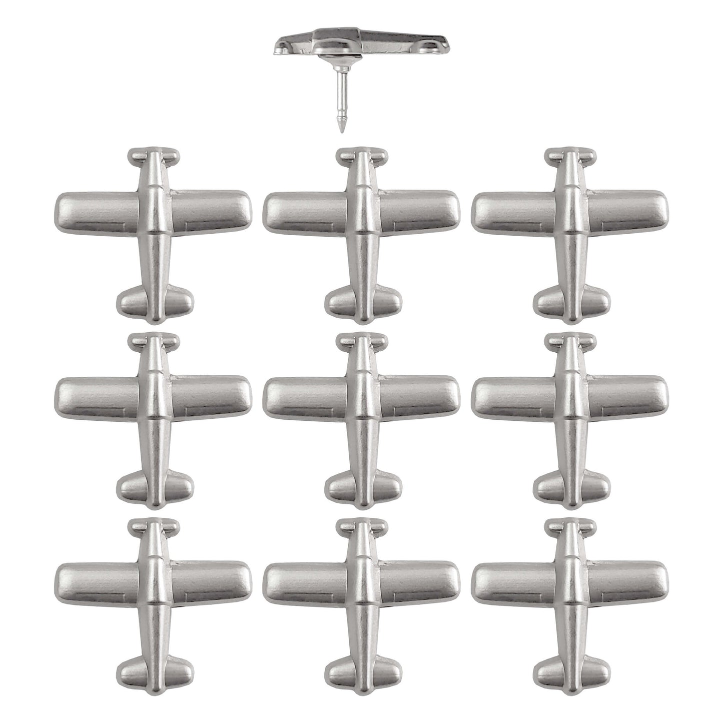 Propeller airplane pin - silver pack of 10