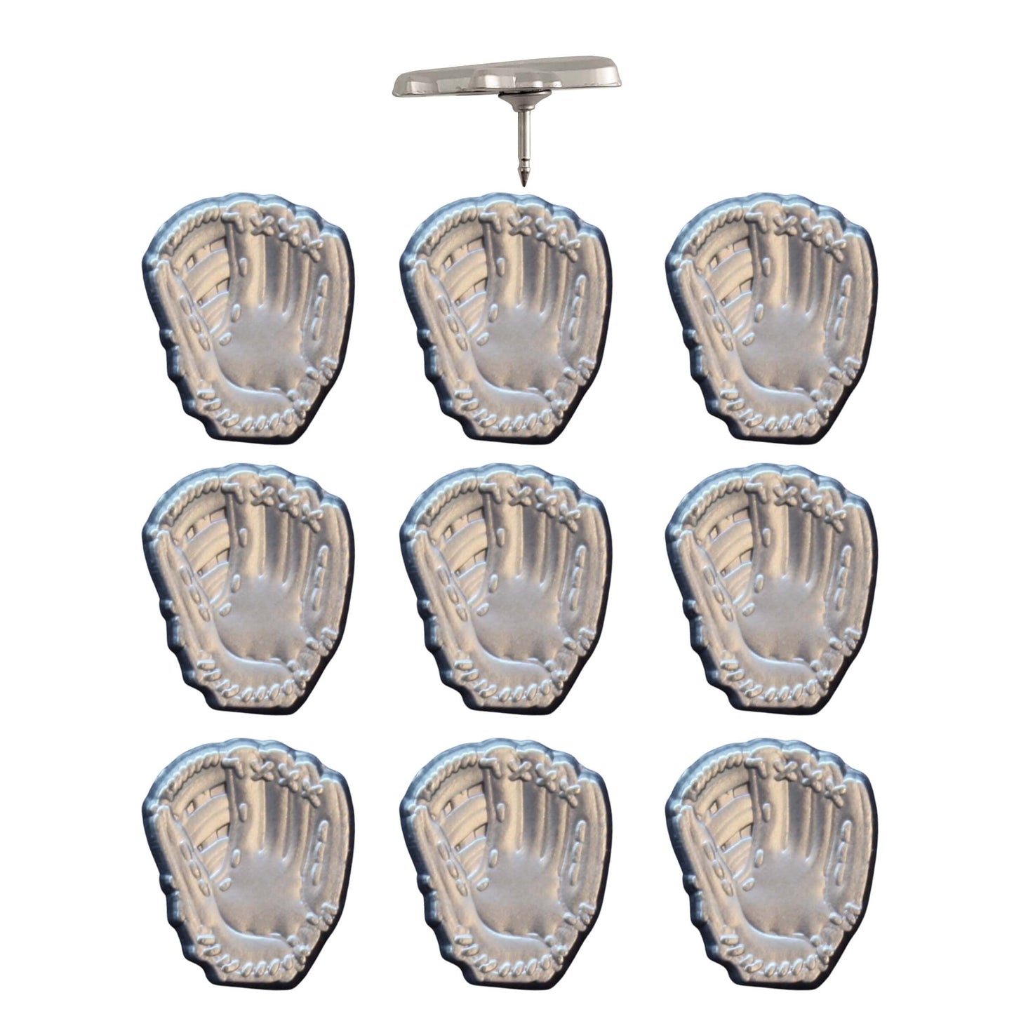 Baseball Glove Pins Silver Pack of 10