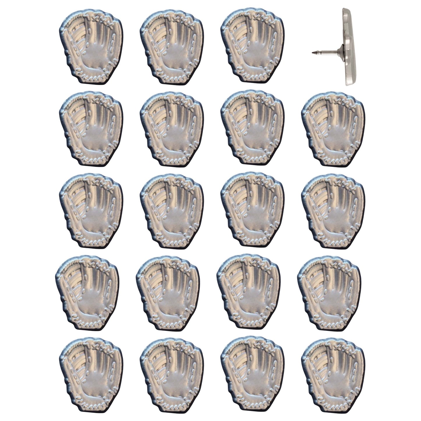 Baseball Glove Pins Silver Pack of 20