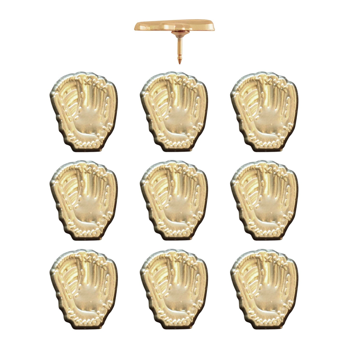 Baseball Glove Pins Gold Pack of 10
