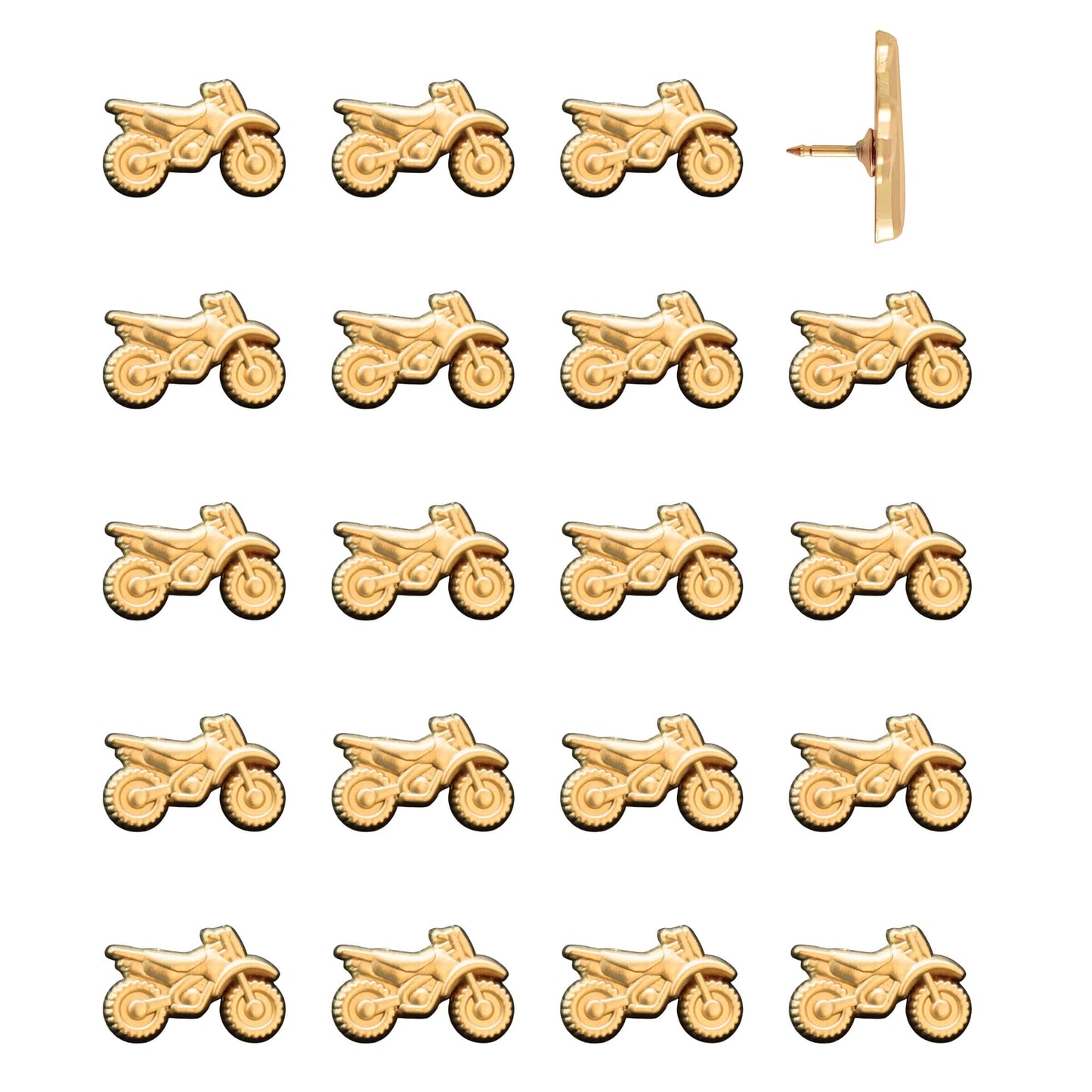 Dirt Bike Push Pins Gold Pack of 20
