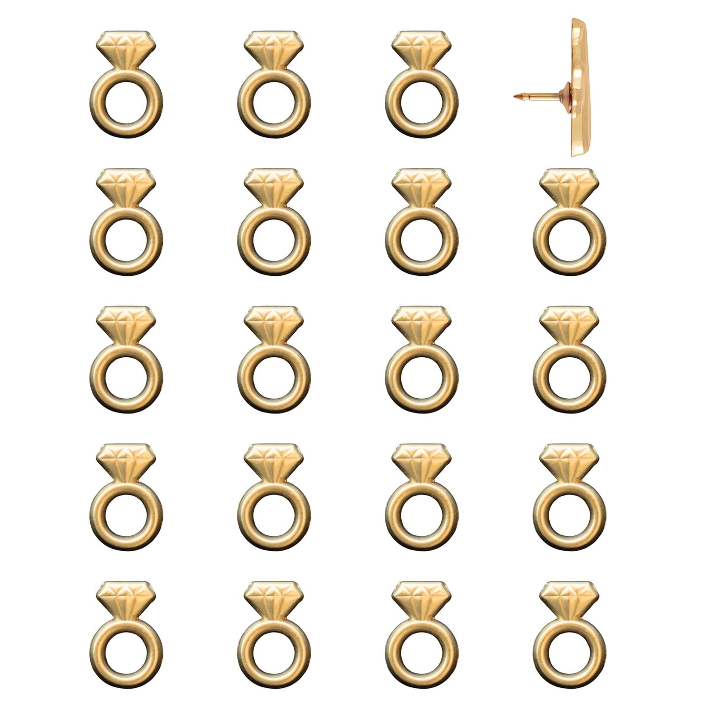 Engagement Ring Push Pins Gold Pack of 20