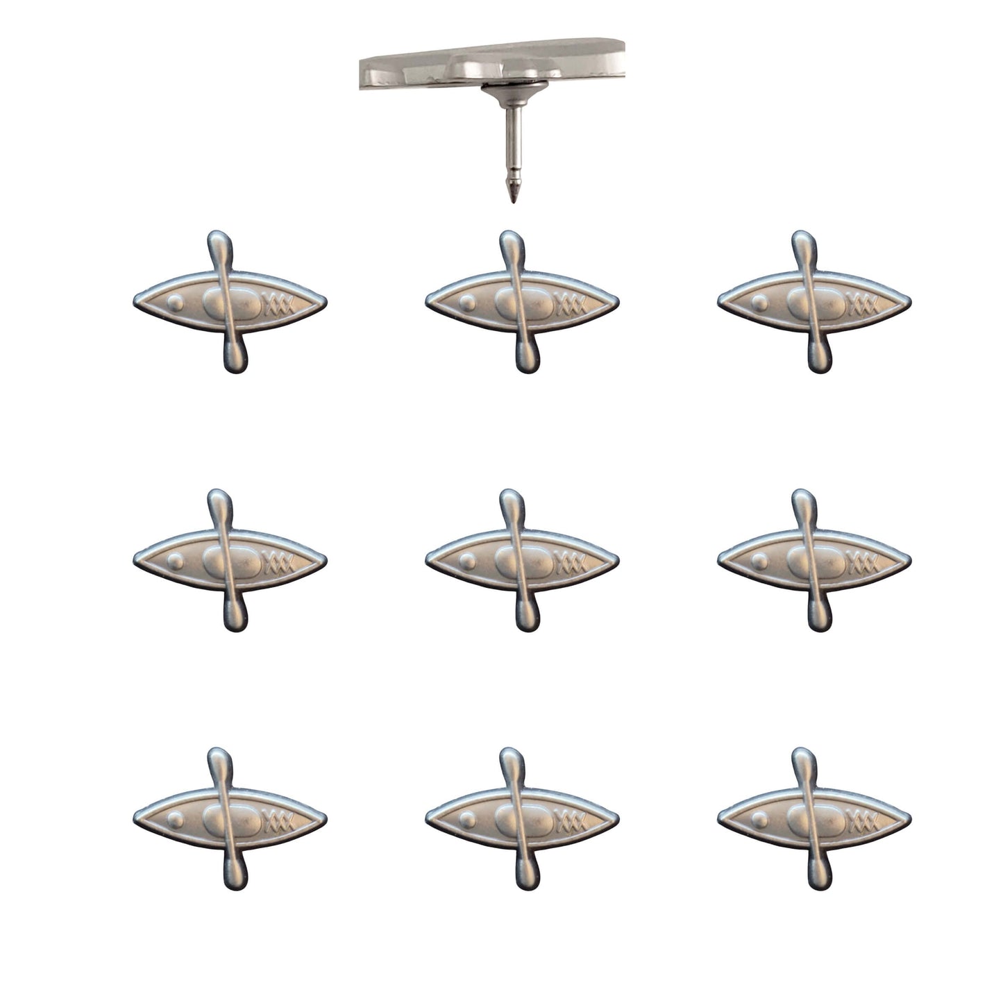Kayak Push Pins Silver Pack of 10