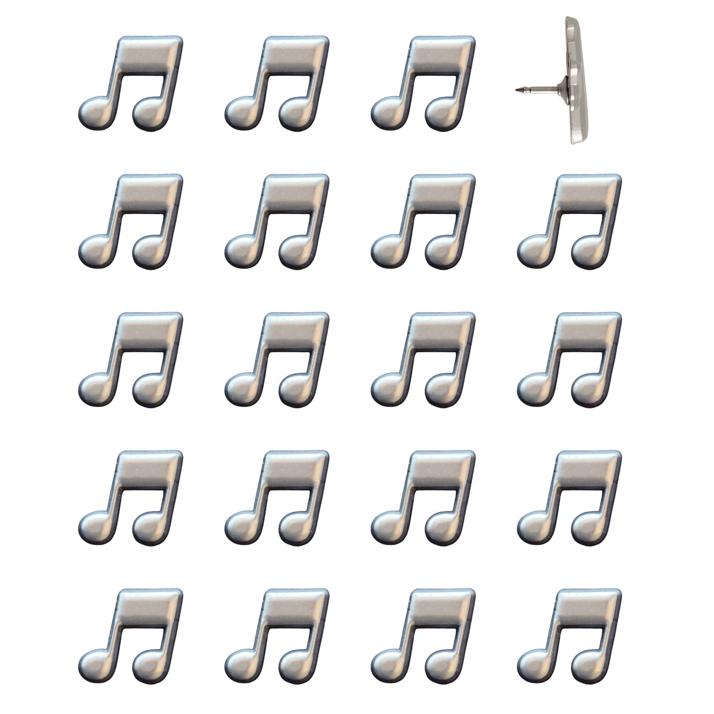 Music Note Push Pins Gold Pack of 20