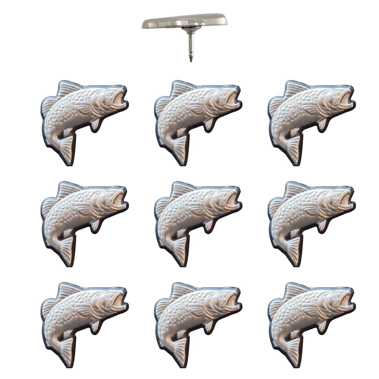 Trout Pins Silver Pack of 10