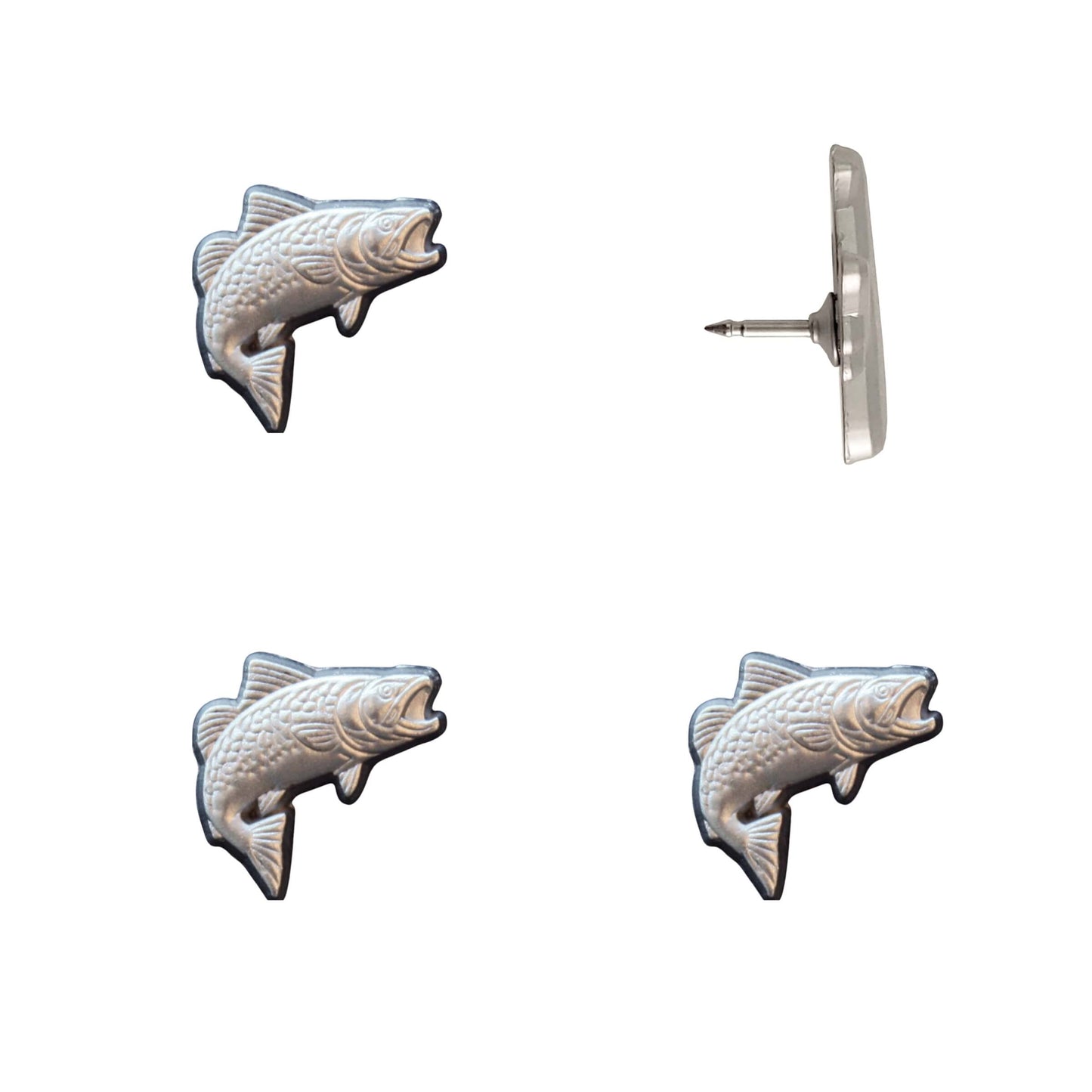 Trout Pins Silver Pack of 4