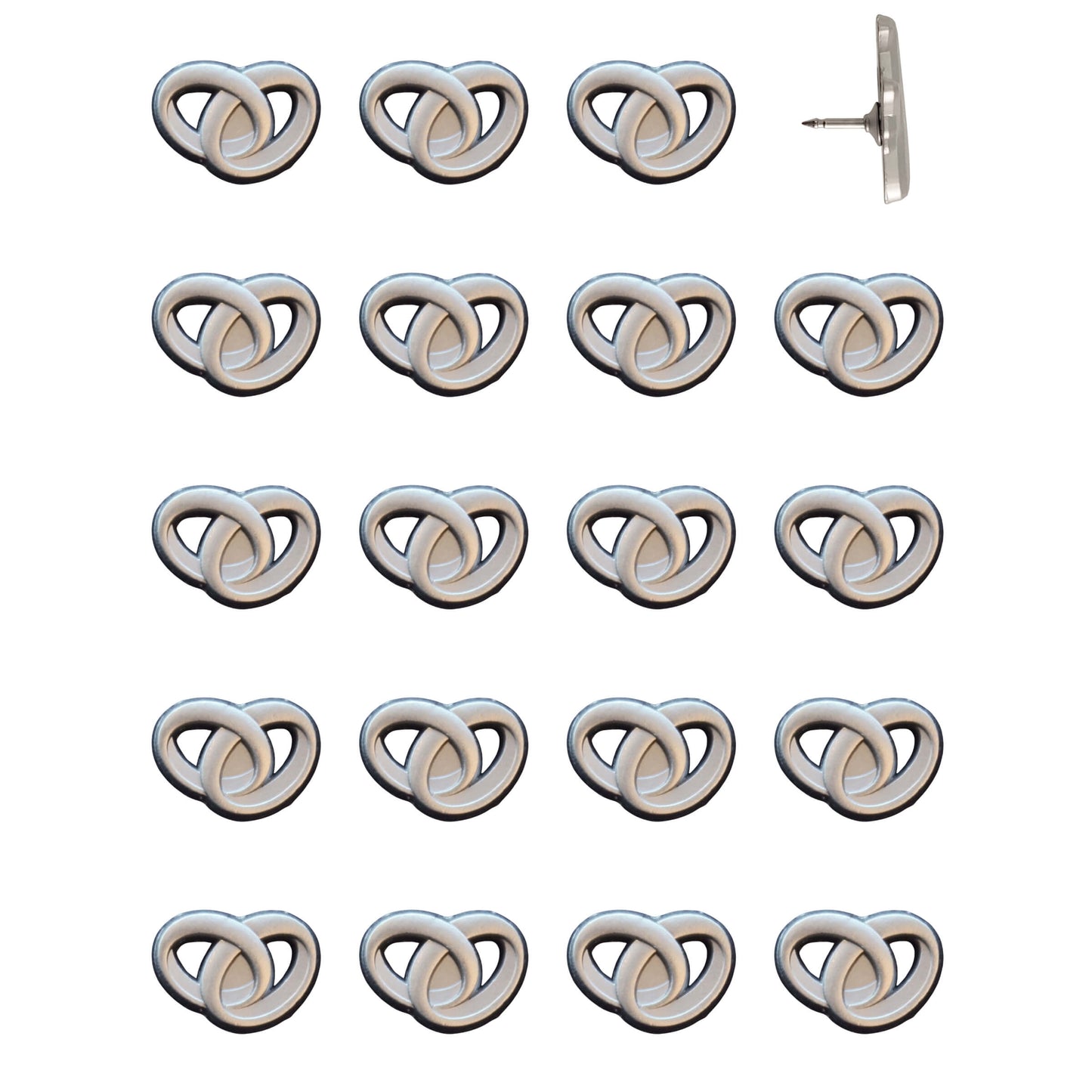 Wedding Rings Push Pins Silver Pack of 20