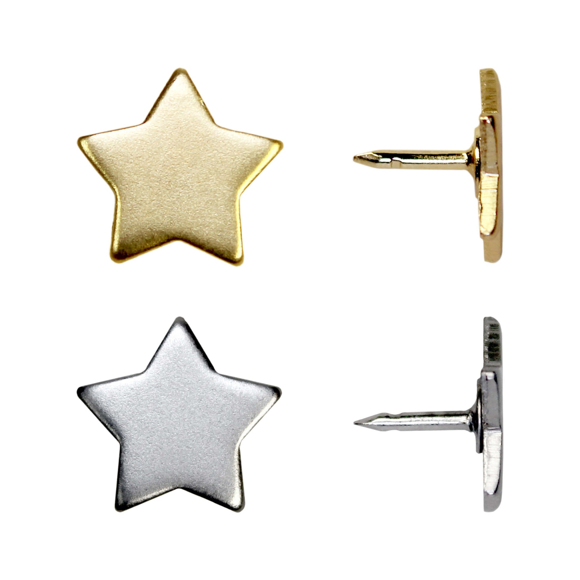 Big Star Push Pins - Silver & Gold Star Pins