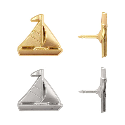 Silver & Gold Sailing Pins - Sailboat Map Pins