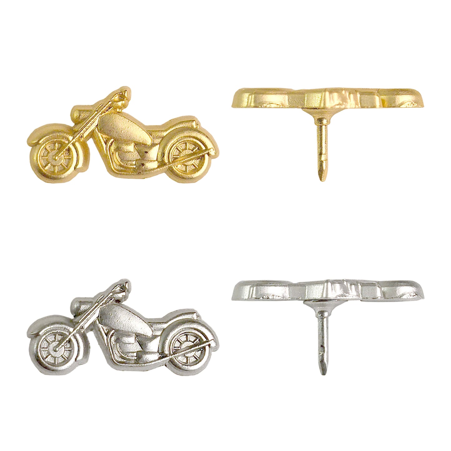 Motorcycle Push Pins Silver & Gold