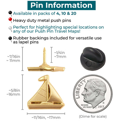 Sailboat Push Pins - Info