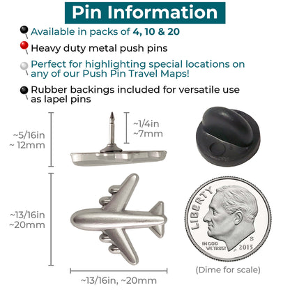 Commercial Airplane Push Pin Information