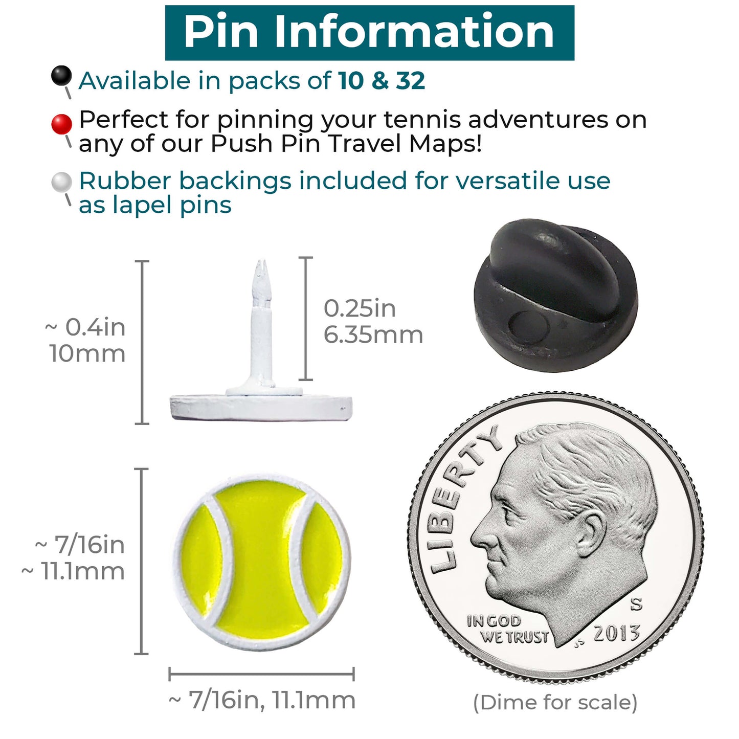 Tennis Ball Push Pins Info