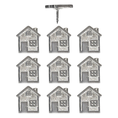 Big House Push Pins - Silver set of 10