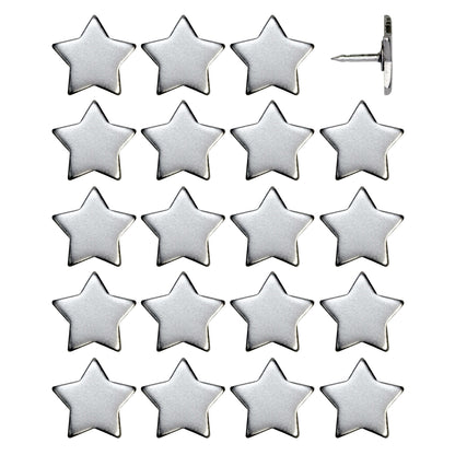 Big Star Push Pins - Silver set of 20