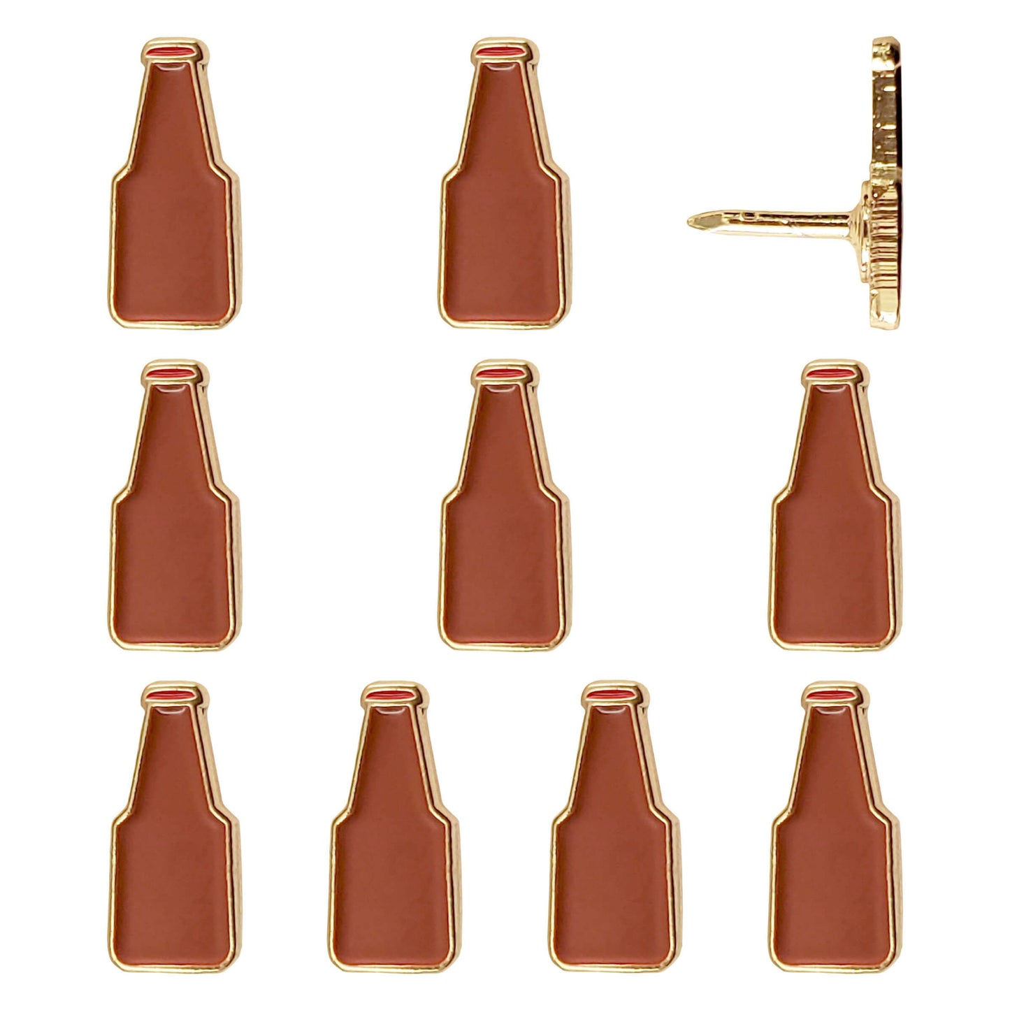 Beer Bottle Push Pins - set of 10