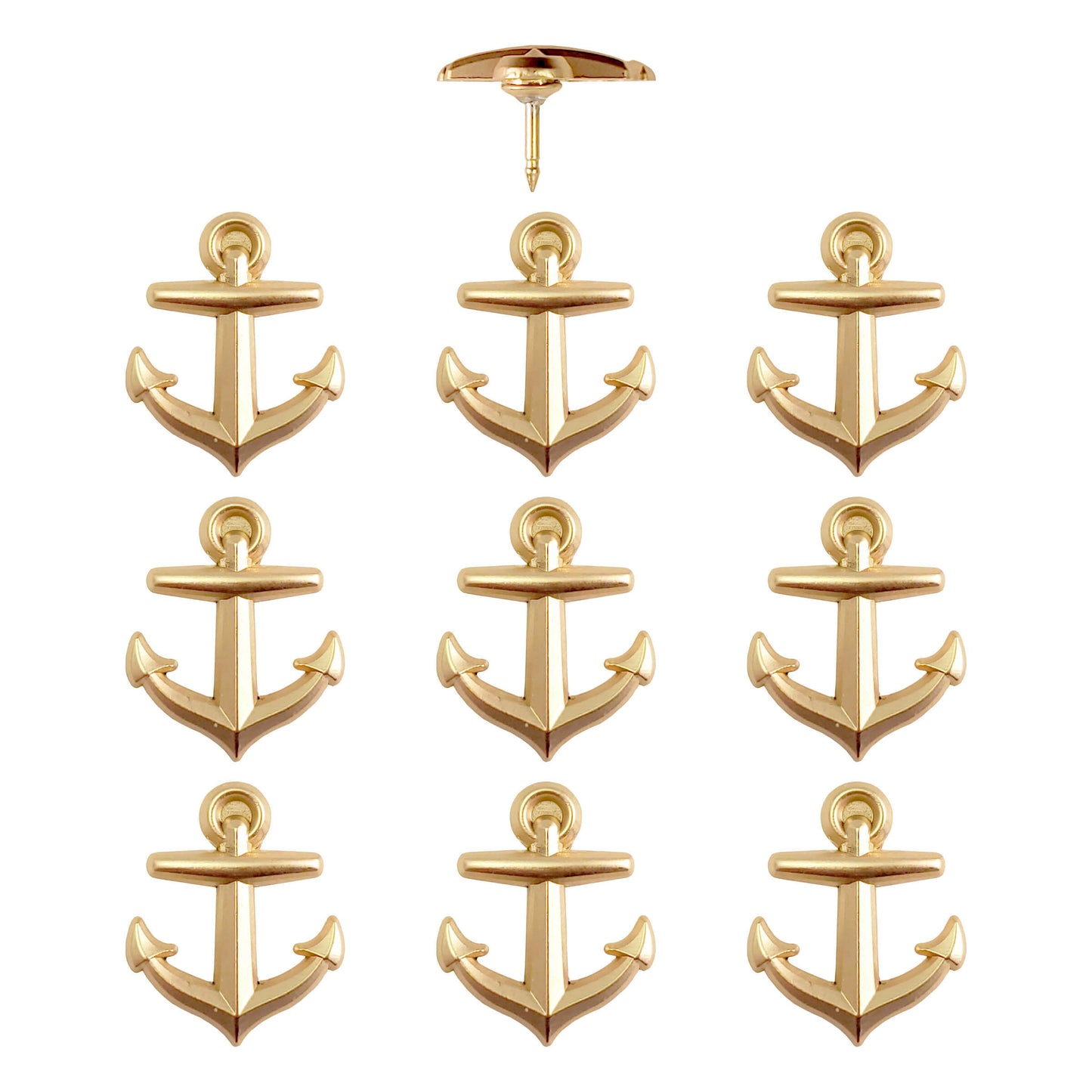 Gold Anchor Pins - set of 10