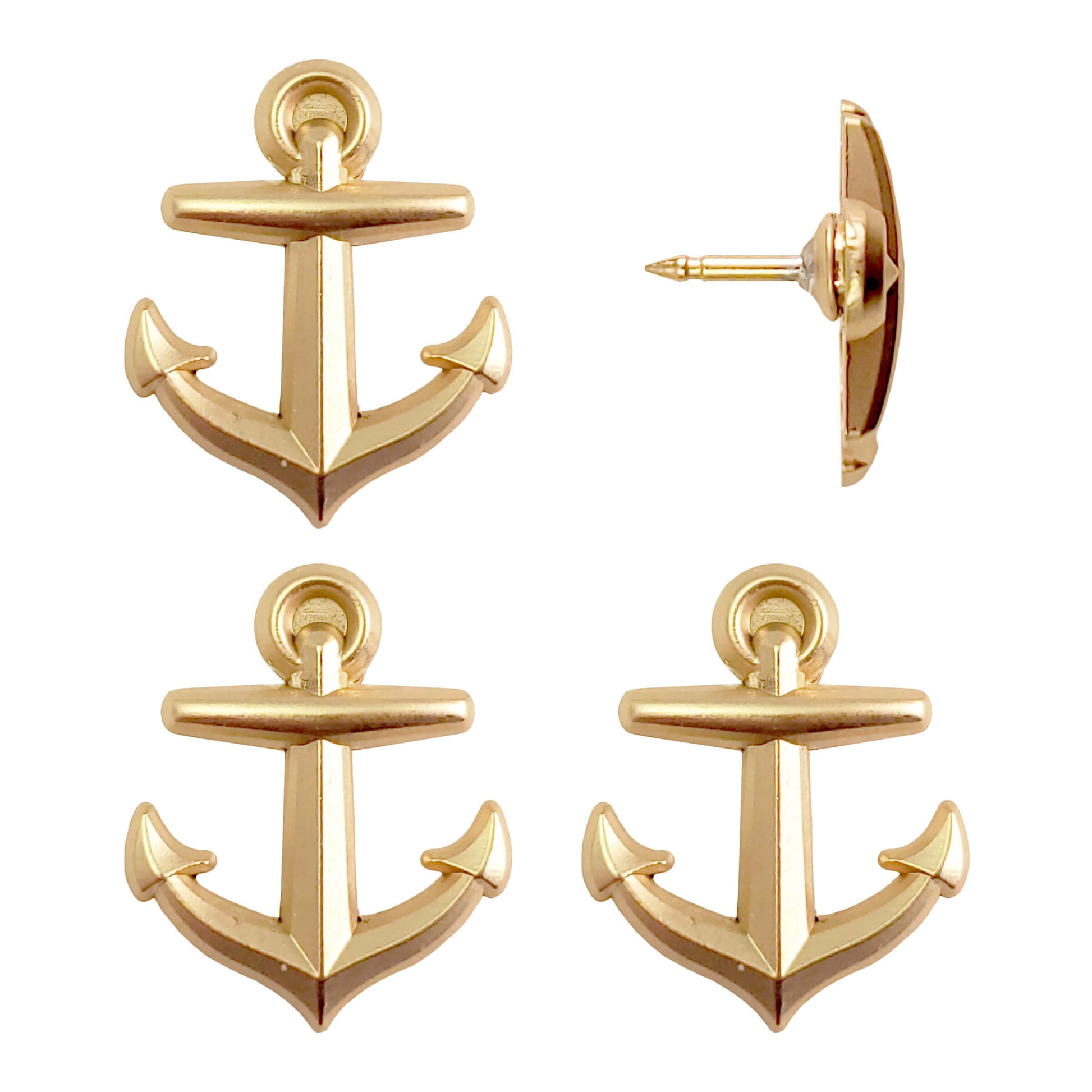 Gold Anchor Pins - set of 4