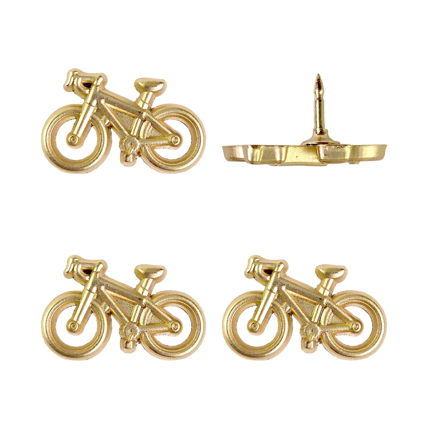 Gold Bicycle Push Pins - Set of 4