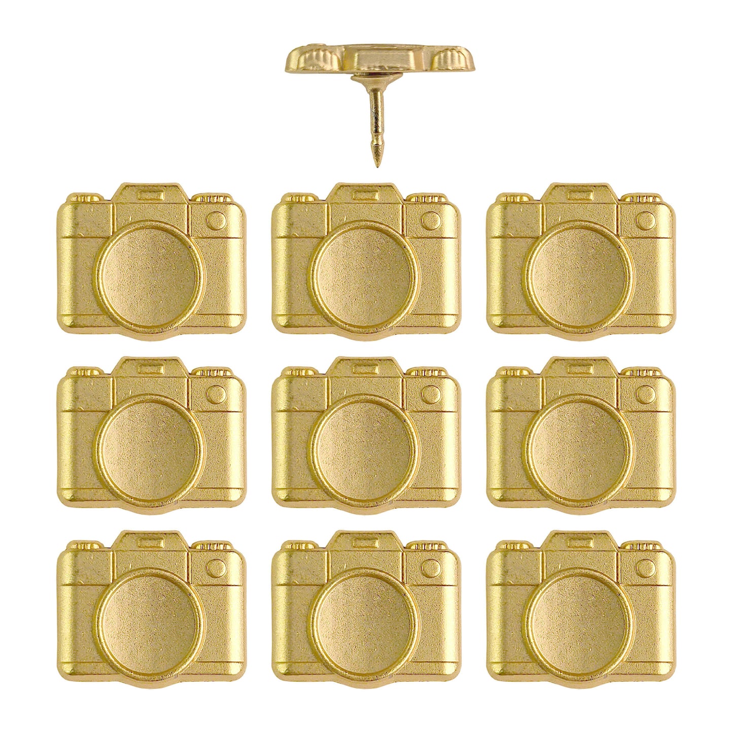 Gold Metal Camera Pins - set of 10