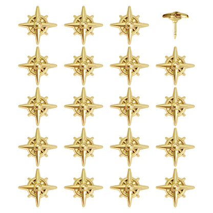 Gold Compass Push Pins - Set of 20