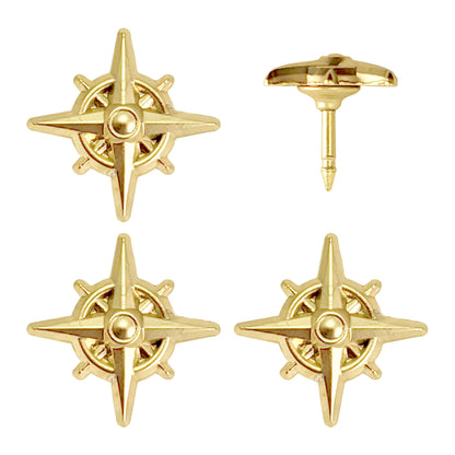 Gold Compass Push Pins - Set of 4