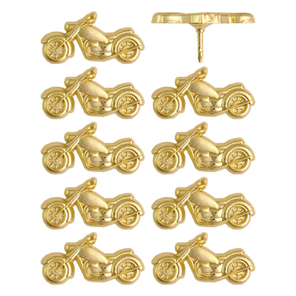 Gold Motorcycle Push Pins - Set of 10