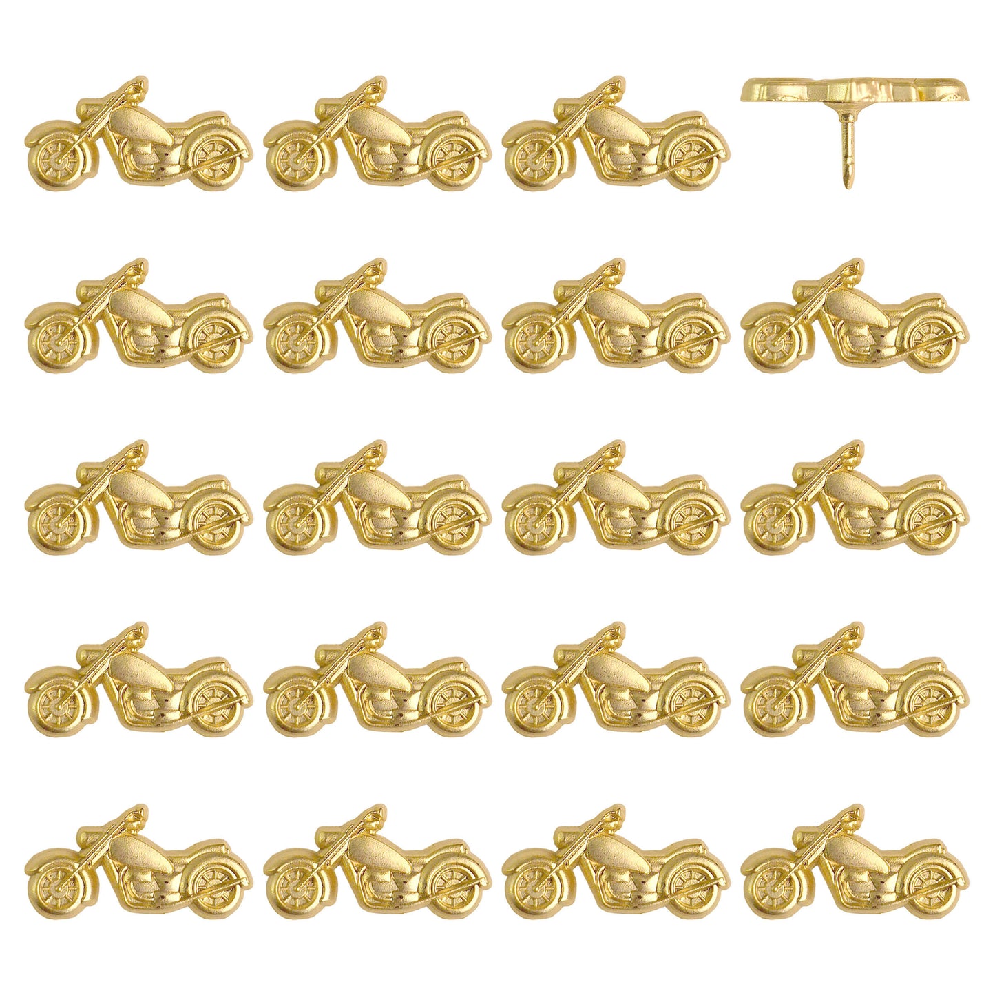 Gold Motorcycle Push Pins - Set of 20