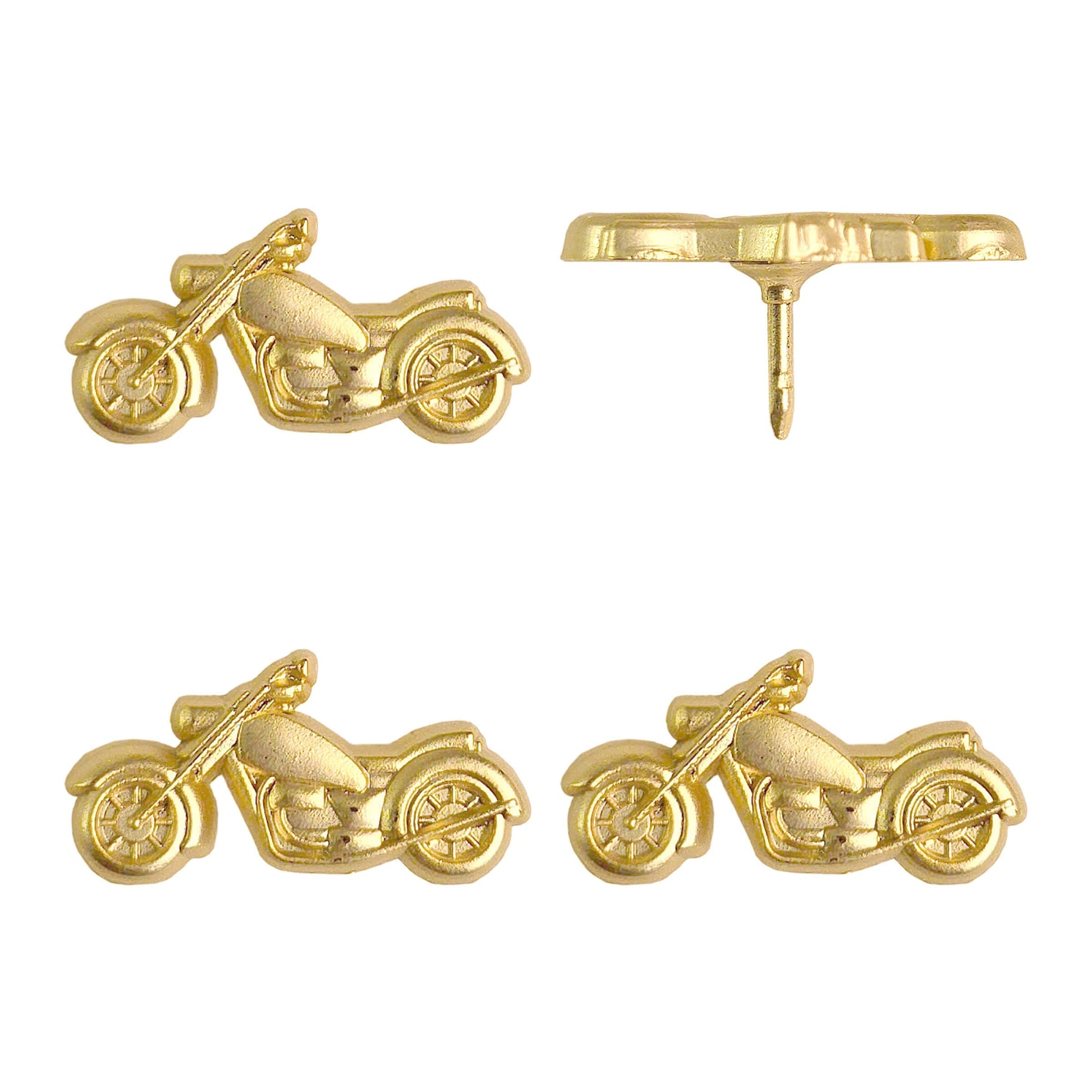 Gold Motorcycle Push Pins - Set of 4