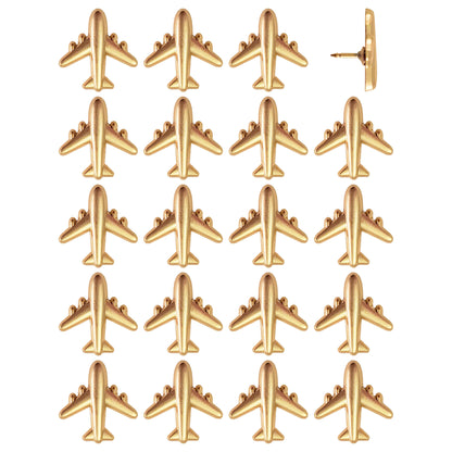 Gold Commercial Airplane Push Pins - Set of 20