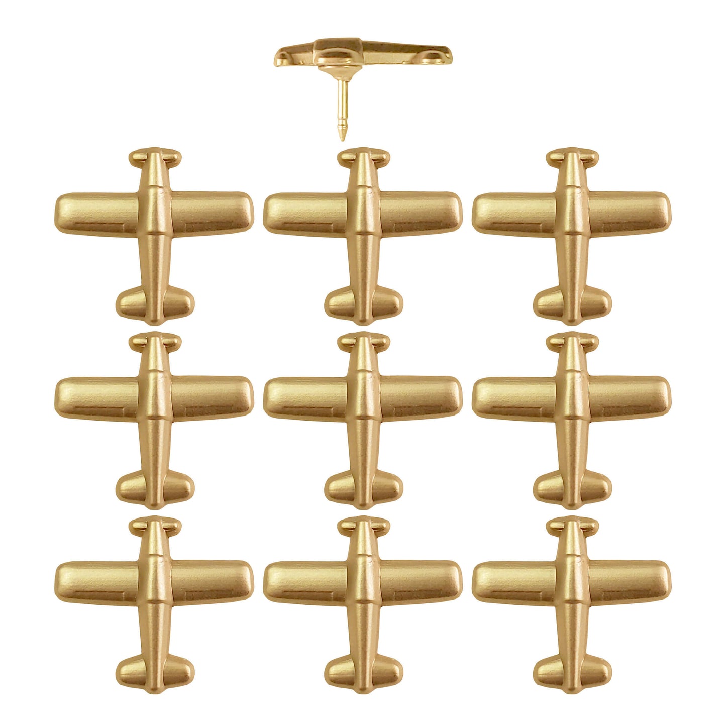  Propeller airplane pin - gold pack of 10