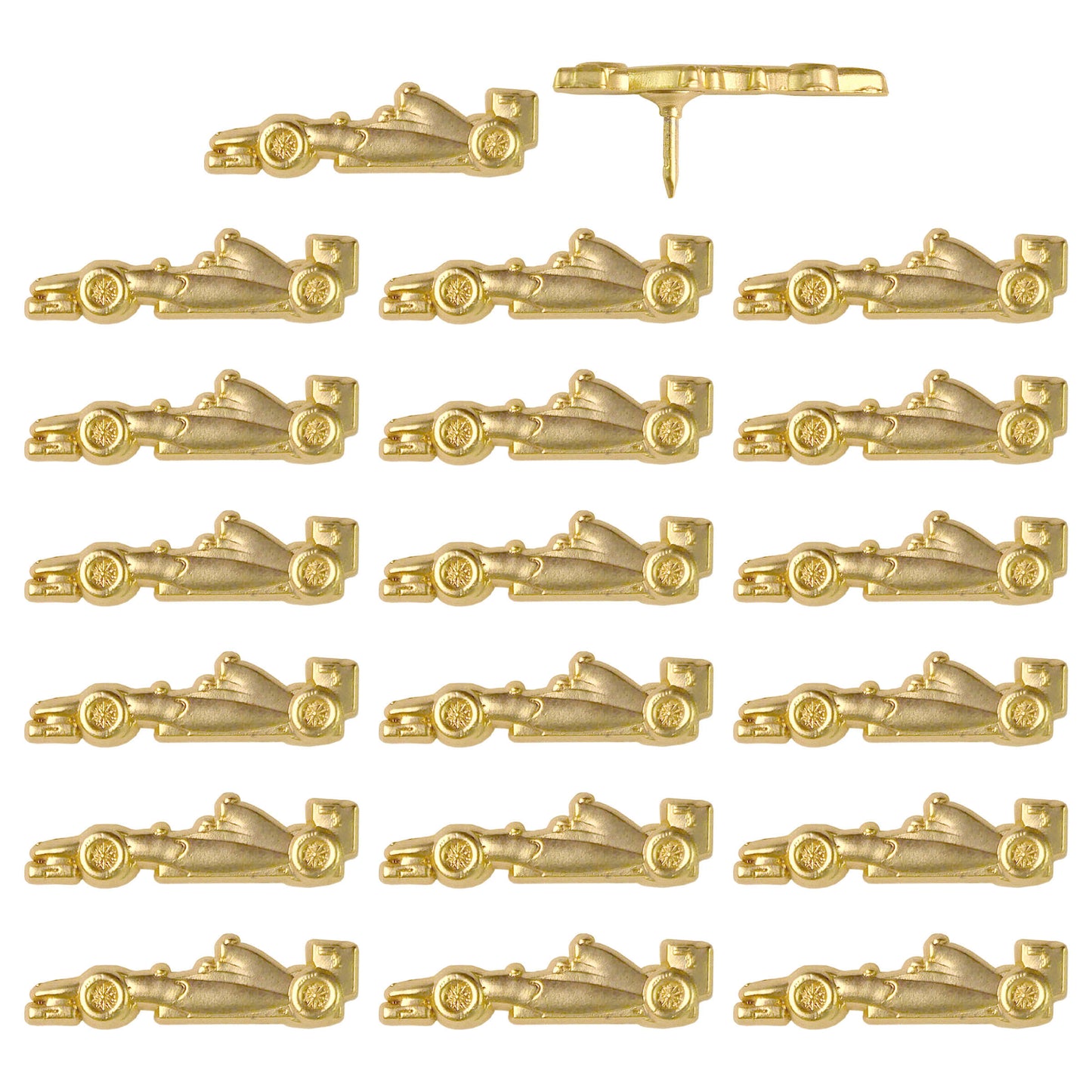 Gold Race Car Map Pins - Set of 20 Car Pins