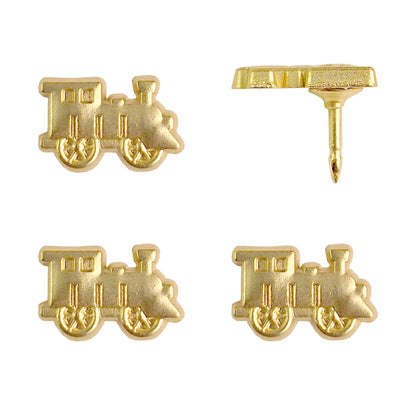 Gold Train Map Pins - Set of 4 Train Pins