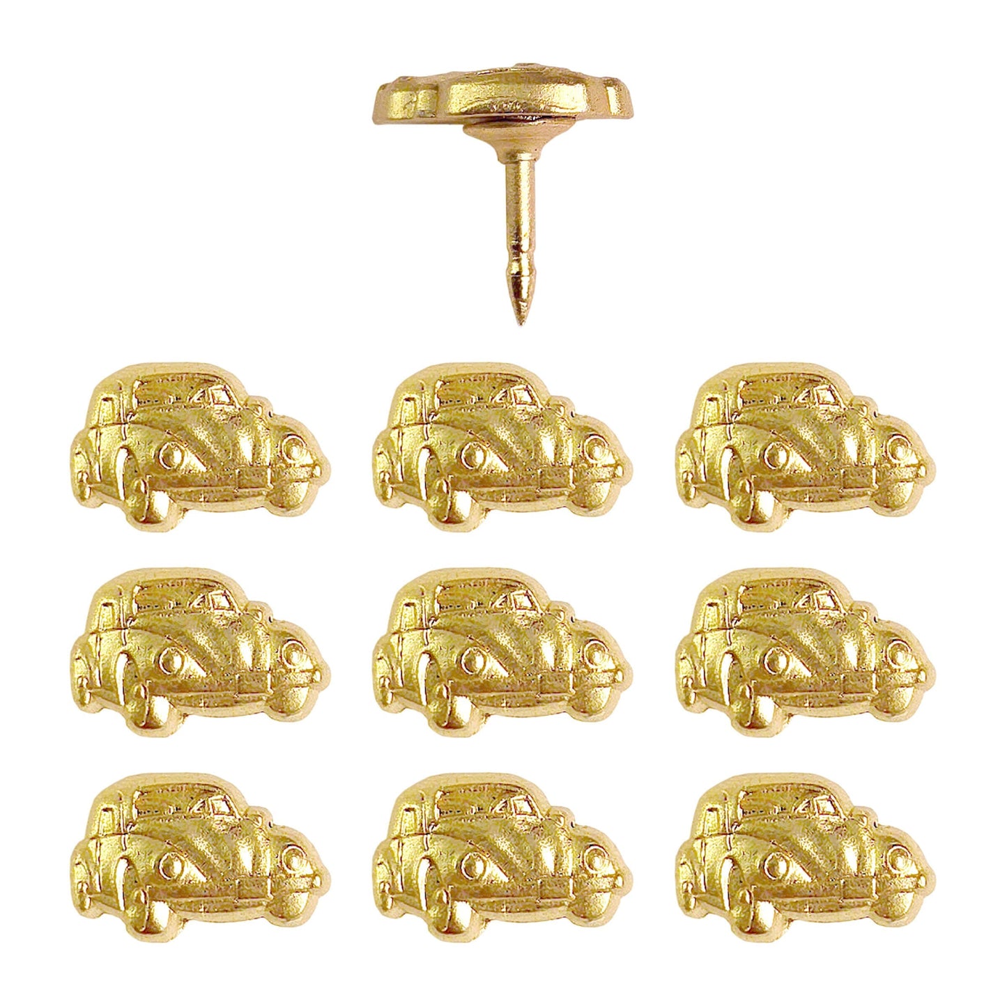 Gold VW Bug Car Pins - Set of 10