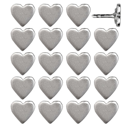 Silver Mini Heart Map Pins - Set of 20