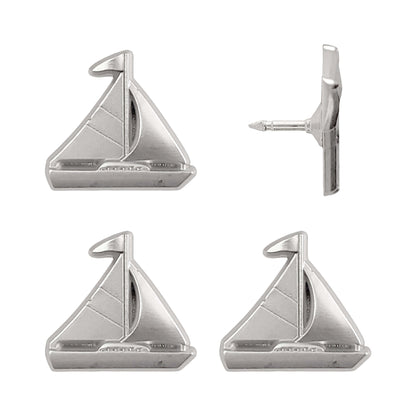 Silver Sailboat Map Pins - Set of 4