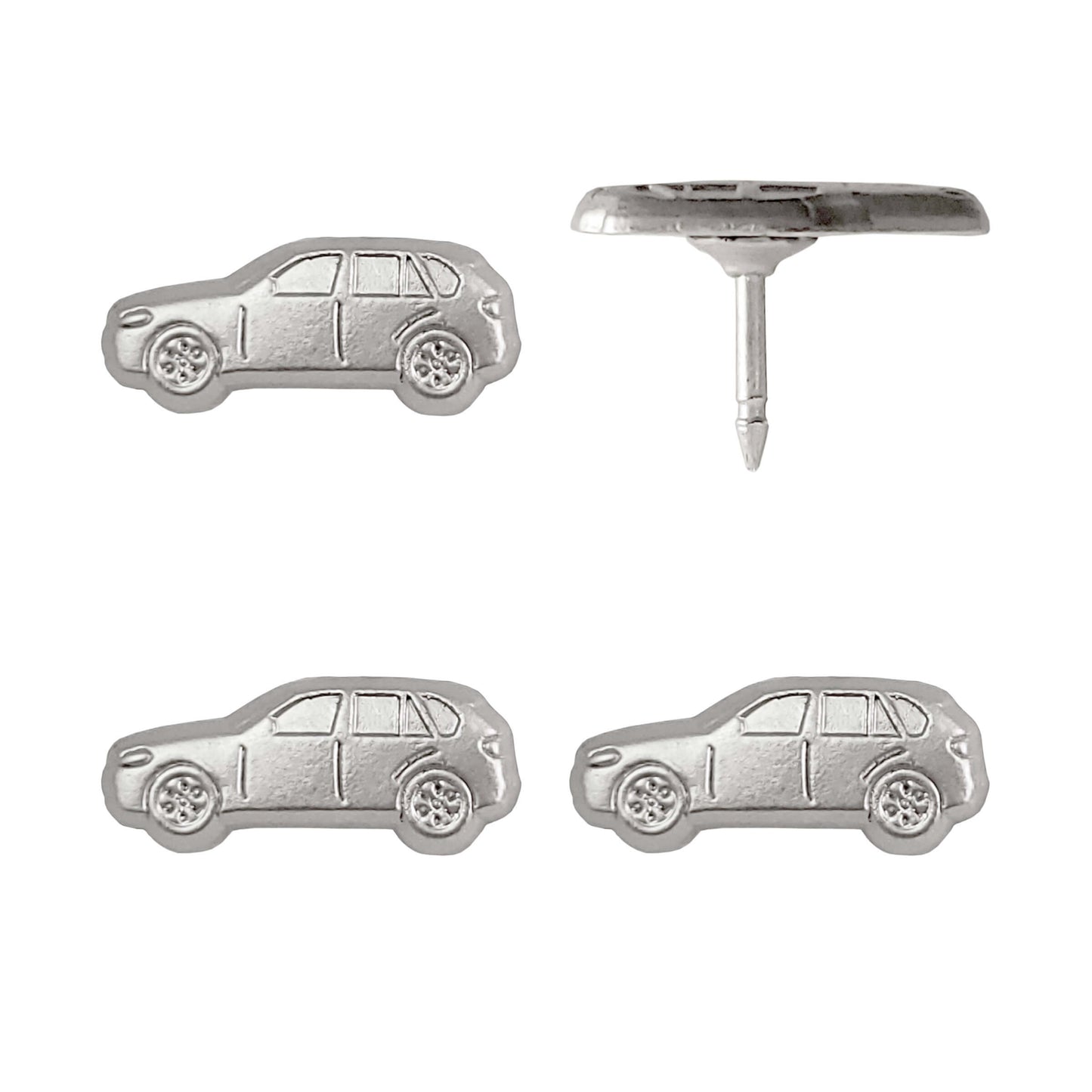 Silver Car Push Pins - Set of 4