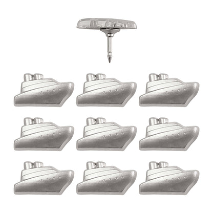 Silver Cruise Ship Push Pins - Set of 10