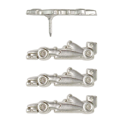 Silver Race Car Map Pins - Set of 4 F1 Car Pins