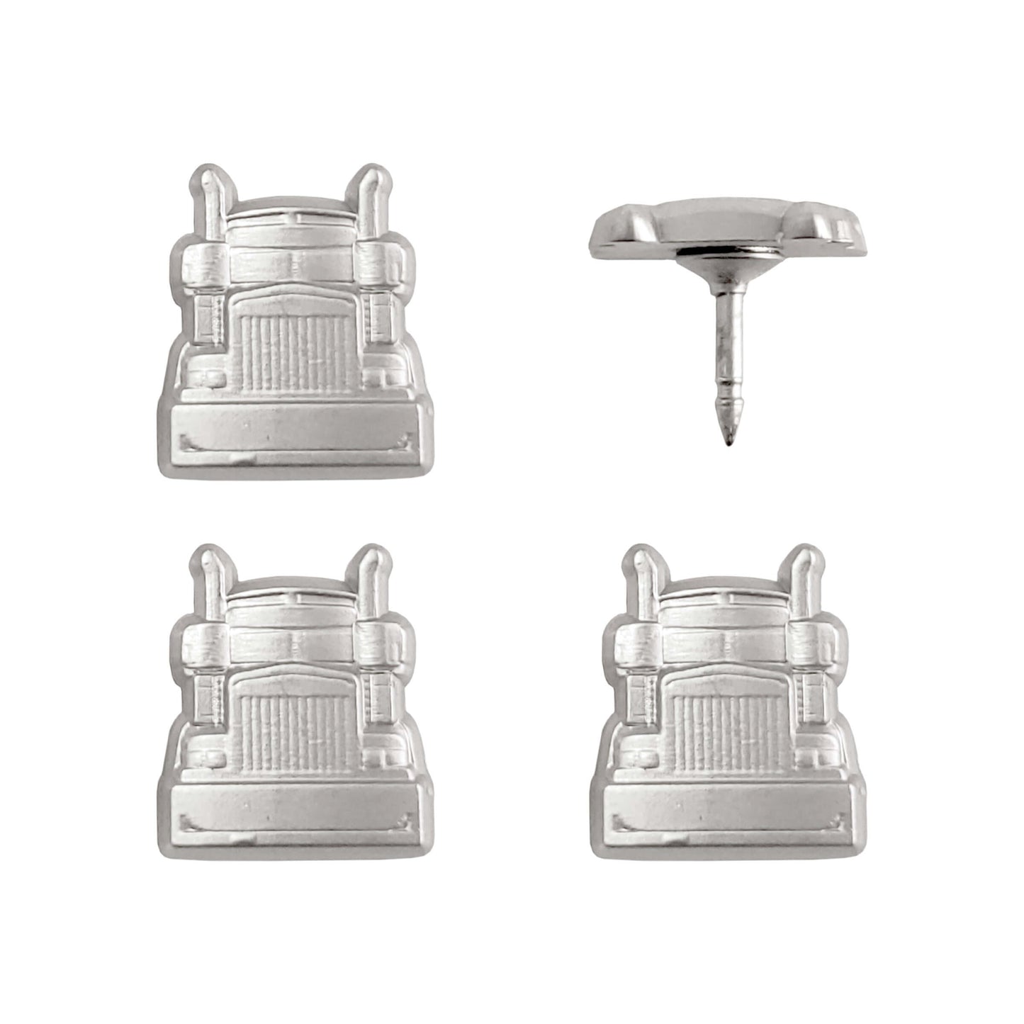 Silver Semi-Truck Map Pins - Set of 4