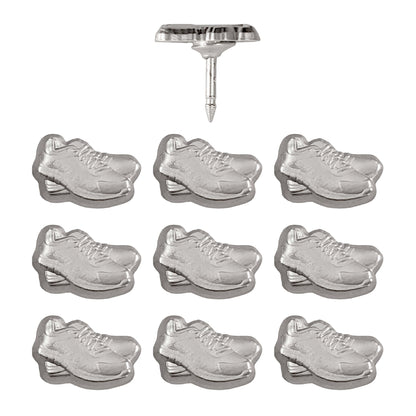 Silver Running Shoe Push Pins - Set of 10