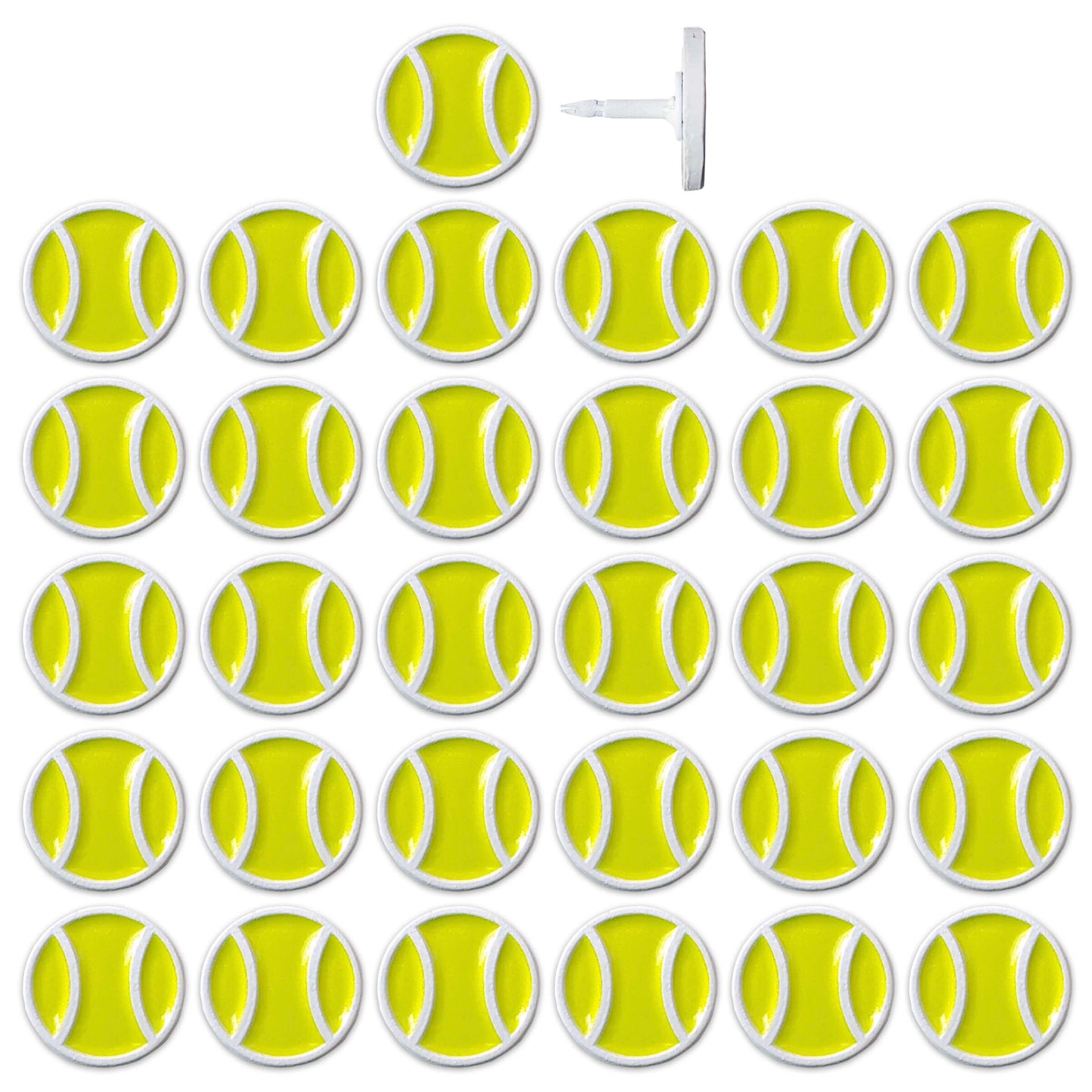 Tennis Ball Map Pins - Set of 32