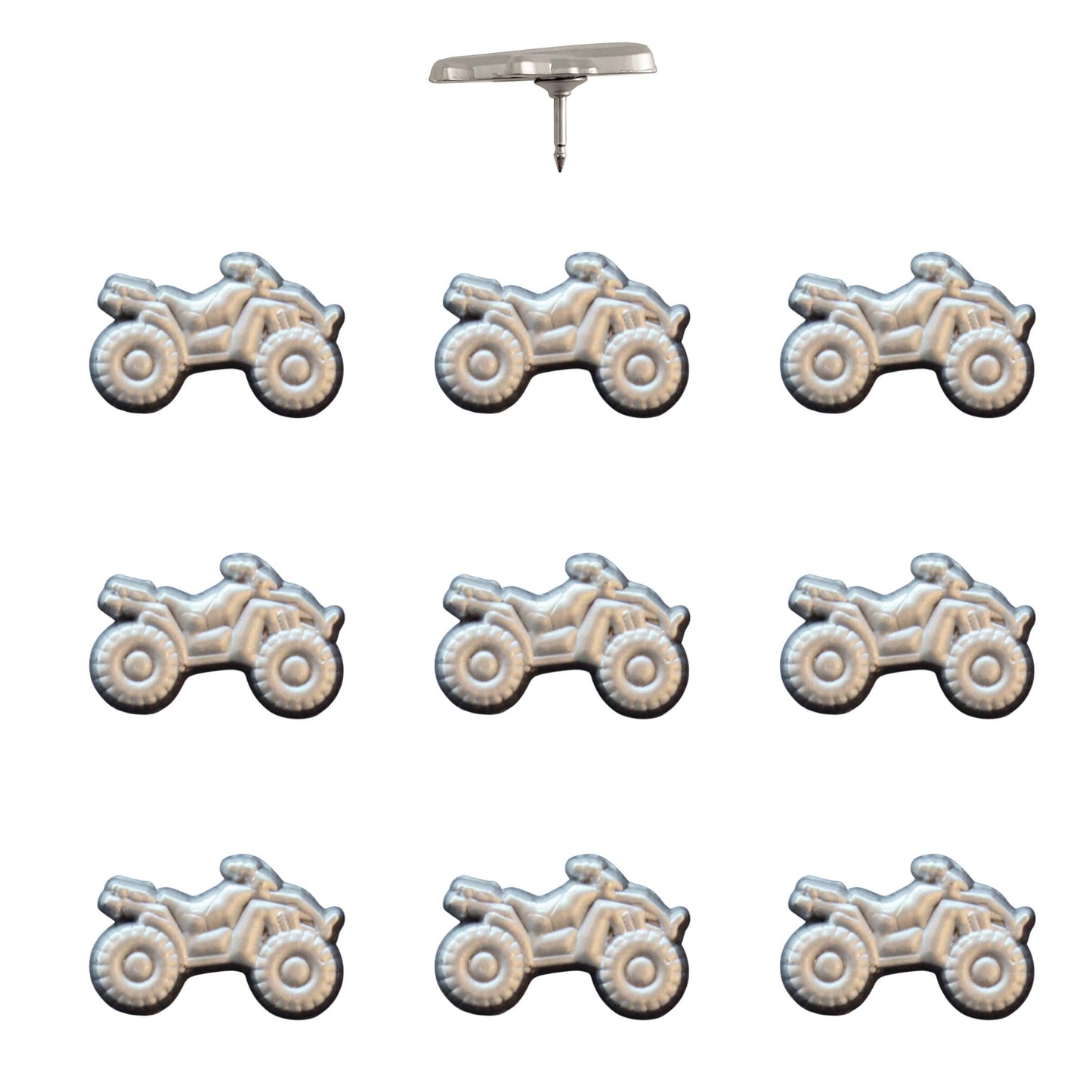 ATV Push Pins Silver Pack of 10