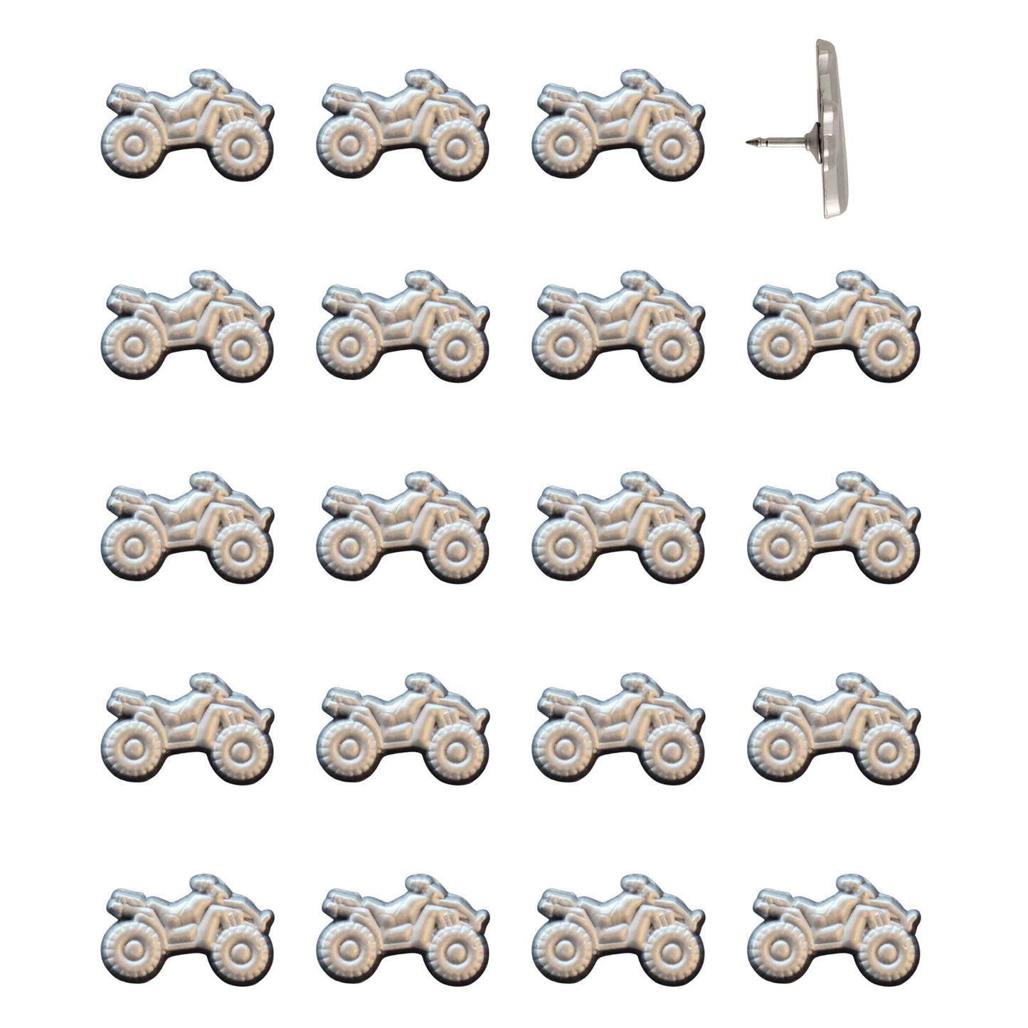 ATV Push Pins Silver Pack of 20