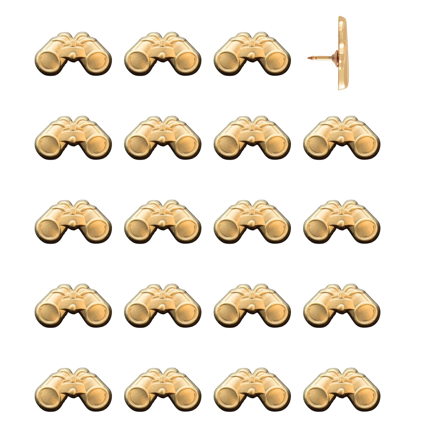 Binoculars Push Pins Gold Pack of 20