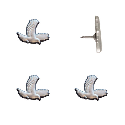 Bird Push Pins - Silver Pack of 4