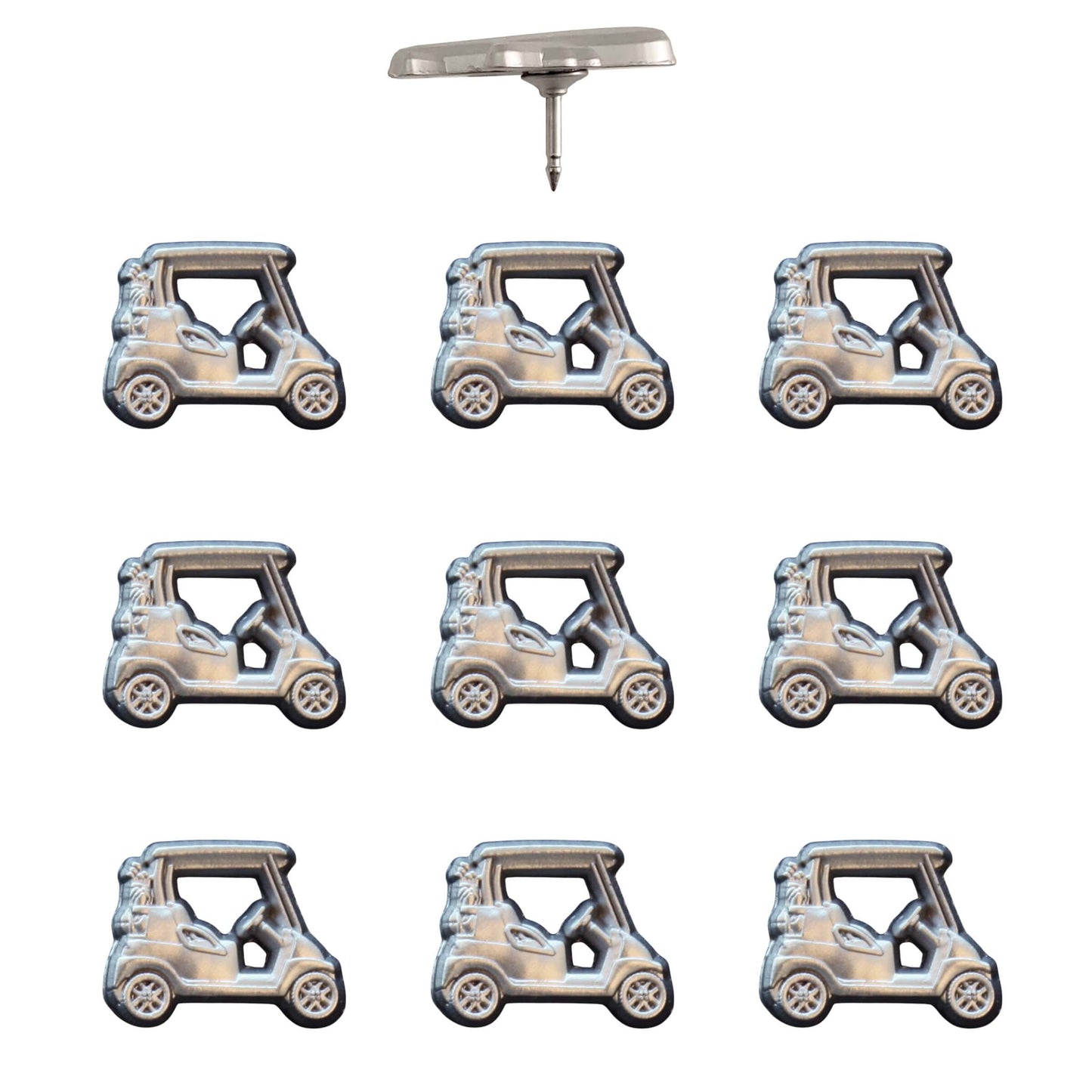 Golf Cart Push Pins Silver Pack of 10