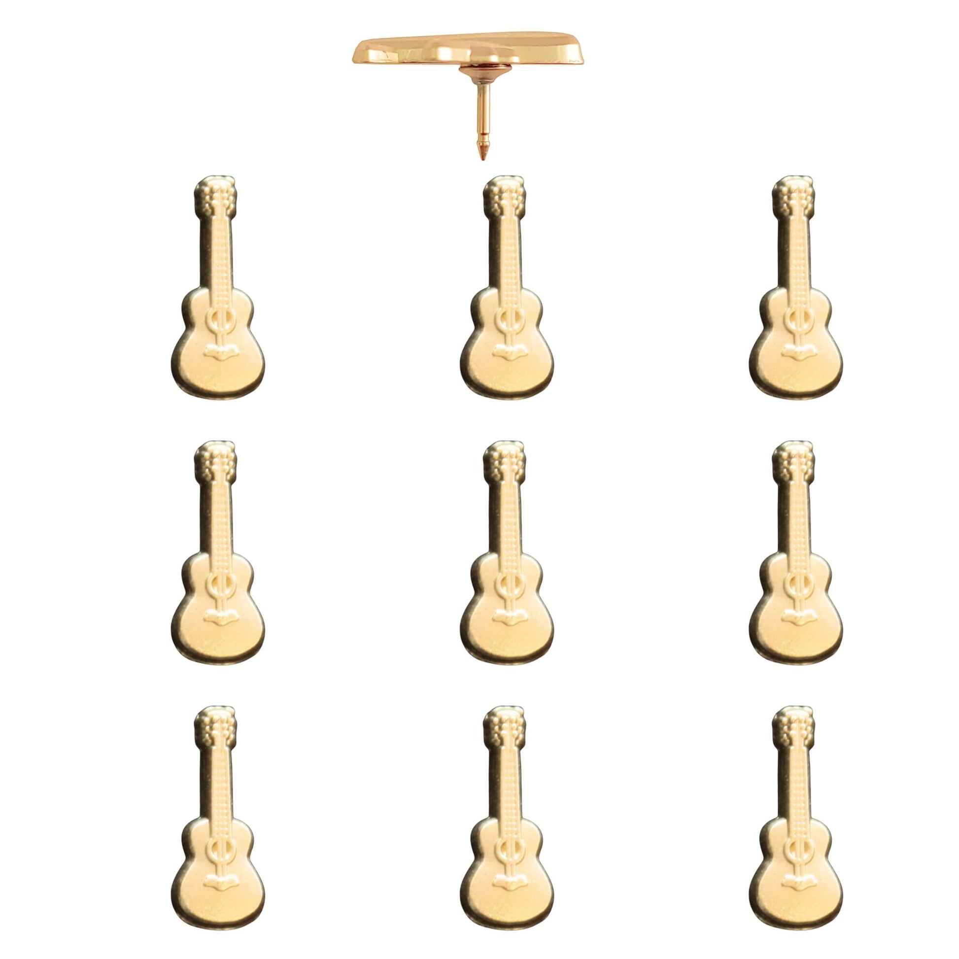 Guitar Push Pins Gold Pack of 10