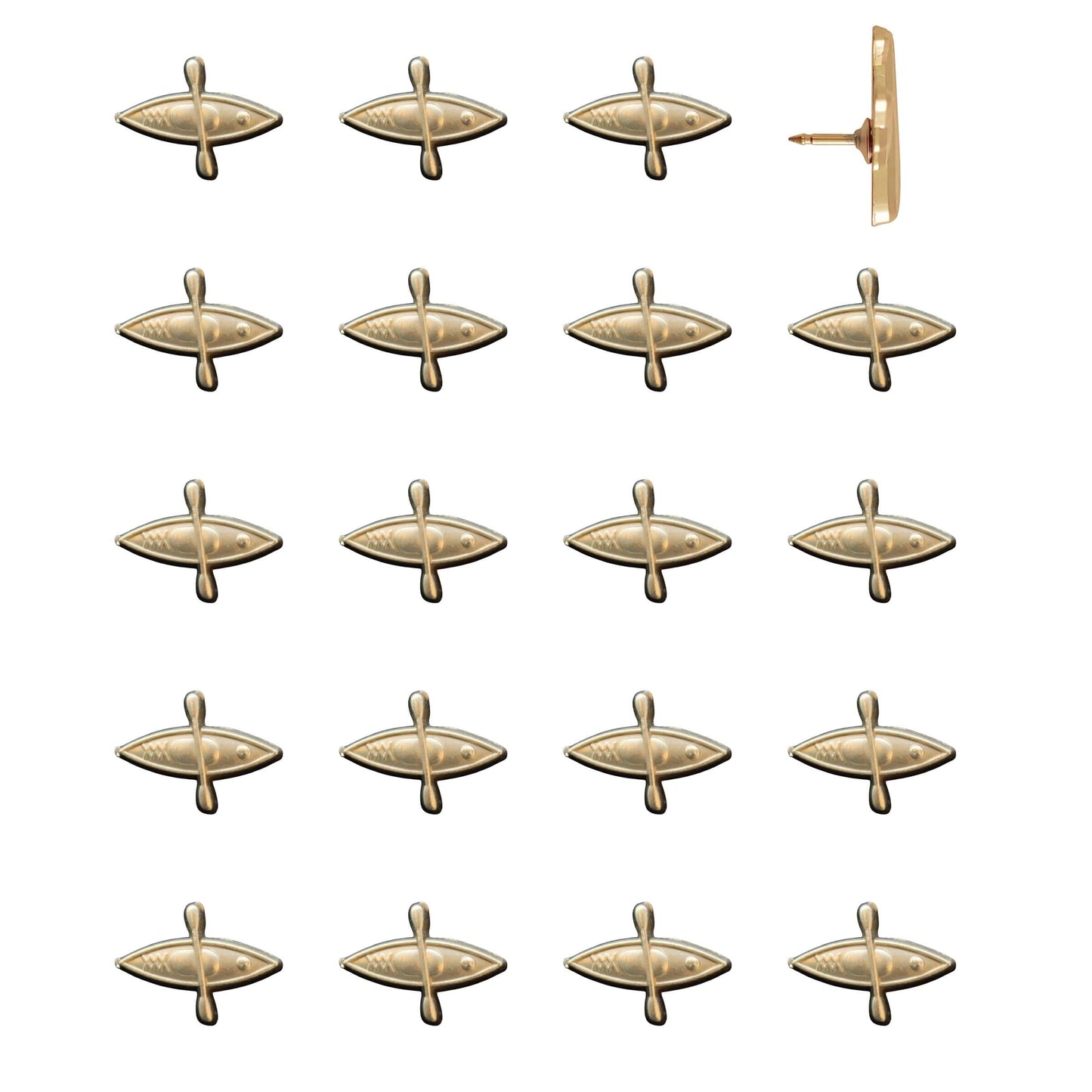 Kayak Push Pins Gold Pack of 20
